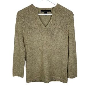 Josephine Chaus V-Neck Sweater Top Size Small